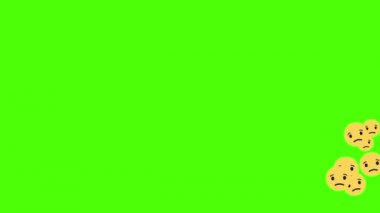 kızgın yüz simgesi canlandırması yeşil ekrana geliyor