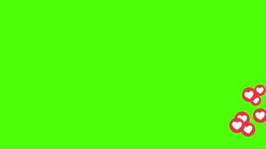 Yeşil ekranda sosyal aşk ikonu sembolü canlandırması