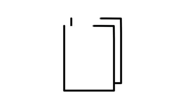 Schwarze Linie Dokument-Symbol isoliert auf weißem Hintergrund. Datei-Symbol. Checklisten-Symbol. Geschäftskonzept. — Stockvideo