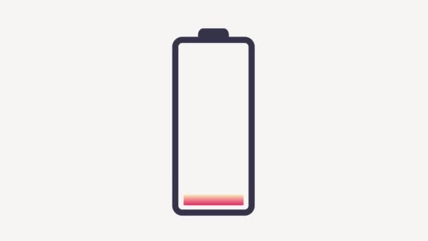 Icône de batterie moderne. Animation avec Canal Alpha. — Video