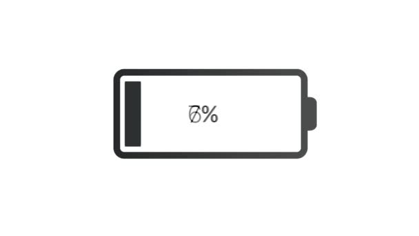 Animasyon Dijital Batarya Yükleme, Dijital akıllı telefon veya bilgisayar aygıtı pil yükleme enerji ikonu — Stok video