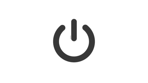 Power knop pictogram geïsoleerd op zwarte achtergrond. Aanvangsteken. — Stockvideo
