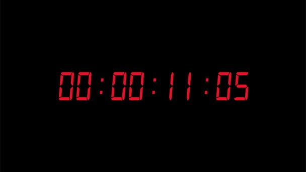 Número de execução digital e contagem regressiva de um minuto. Cronômetro 60 segundos. Design gráfico de movimento e tecnologia digital — Vídeo de Stock