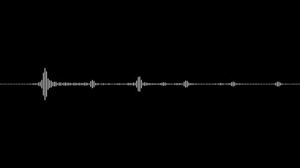 Minimalista forma d'onda audio. Astratto Bianco su sfondo nero onde sonore. — Video Stock