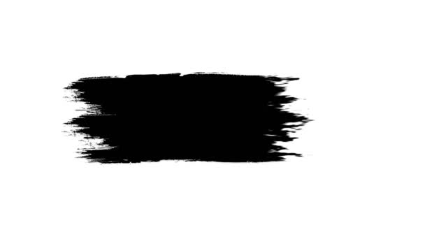 Animación abstracta de salpicaduras de pintura negra sobre fondo blanco. Animación. Grunge pinceladas animación — Vídeos de Stock
