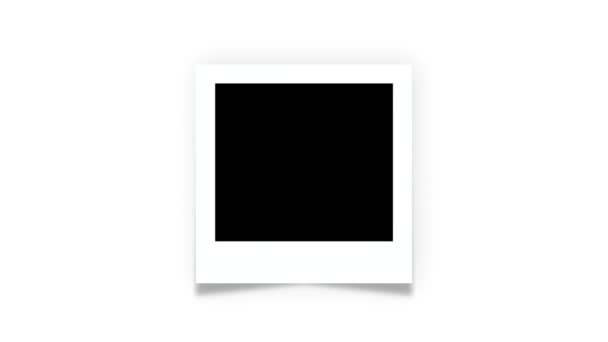 Fotorahmen-Attrappe. Weißer Rand auf transparentem Hintergrund — Stockvideo