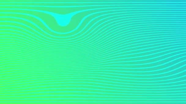 Animazione 2d di righe e file di strisce verdi colorate increspature. Animazione variopinta del gradiente d'onda. Futuri modelli geometrici movimento sfondo. — Video Stock