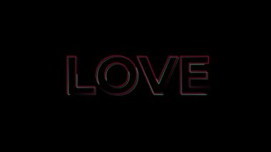 Neon 'da Renkli Parlak Harfli Aşk. Disko Partisi 'nde Vj için Çok Renkli Metin Sevgisi' nin Parlayan Animasyonu. Renk 2B Grafiklerinde Modern Sanat kavramı.