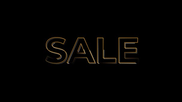 Sale Neon Light on dark Wall. Sale Banner in Night Club Bar Blinking Neon Sign Style. Motion Animation. — Stock Video