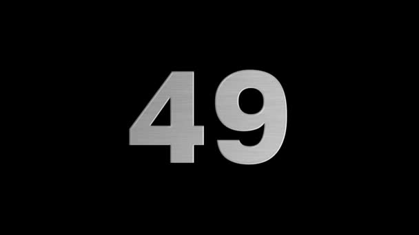 Countdown timer for 60 to 0 seconds. Numbers change, increasing and decreasing. Samba color, shade of silver. Background Alpha channel. Concept - counter time, waiting for an event. — Stock Video