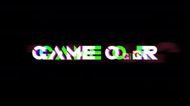 Arızalı Retro video oyunu ekranı. Gürültülü çarpıtma ile oyun bitti.