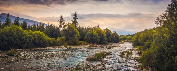 Kokava Nehri Ile Slovakya Arka Planda Krivan Tepe — Stok fotoğraf