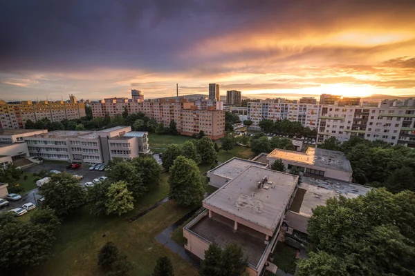 이상의 화려한 일몰입니다 Petrzalka 슬로바키아 — 스톡 사진