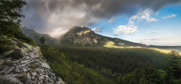 Mountain Landscape Hiking Trail Mengusovska Valley High Tatras Mountains Slovakia — Stock Photo, Image