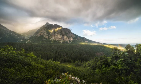 Paysage Montagneux Nuageux Vallée Mengusovska Hautes Montagnes Tatras Slovaquie — Photo