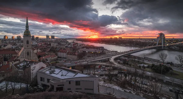 Bratislava Cityscape a Sunrise — Stock Fotó