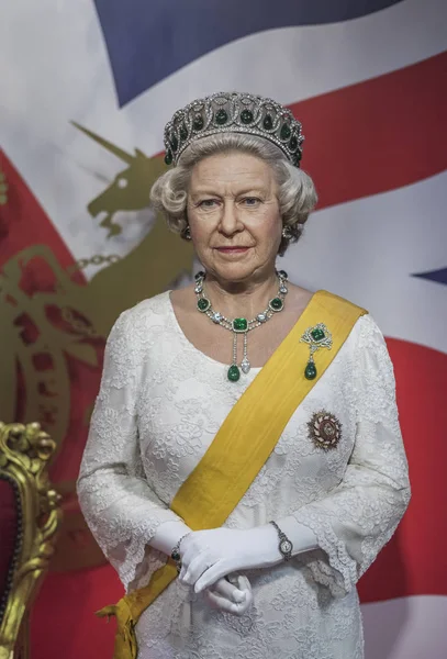 Ratu Elizabeth Wax Gambar di Madame Tussauds Bangko — Stok Foto