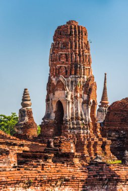 Ayutthaya ilinin Ayutthaya ilçesinde Ayutthaya Tarih Parkı 'nda Pagoda. Eski Tayland Başkenti 'nin mimarisi.