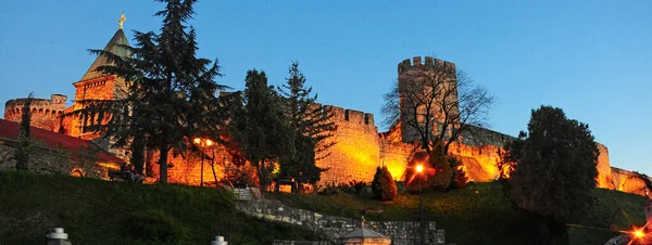 Sunset Belgrade Fortress Eastern Part Belgrade Fortress Zindan Tower Ruzica — Stock Photo, Image