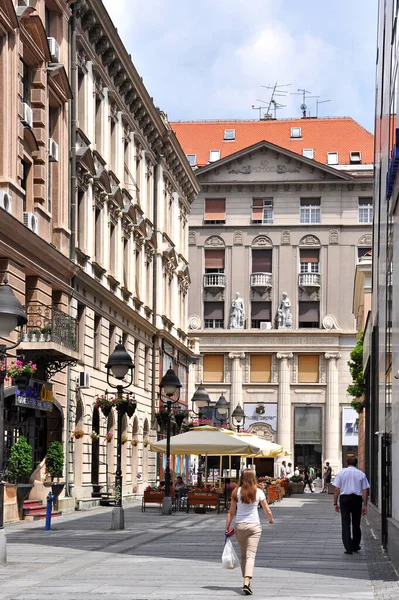 Pěší Zóna Bělehradě Srbsko Uskocka Street — Stock fotografie
