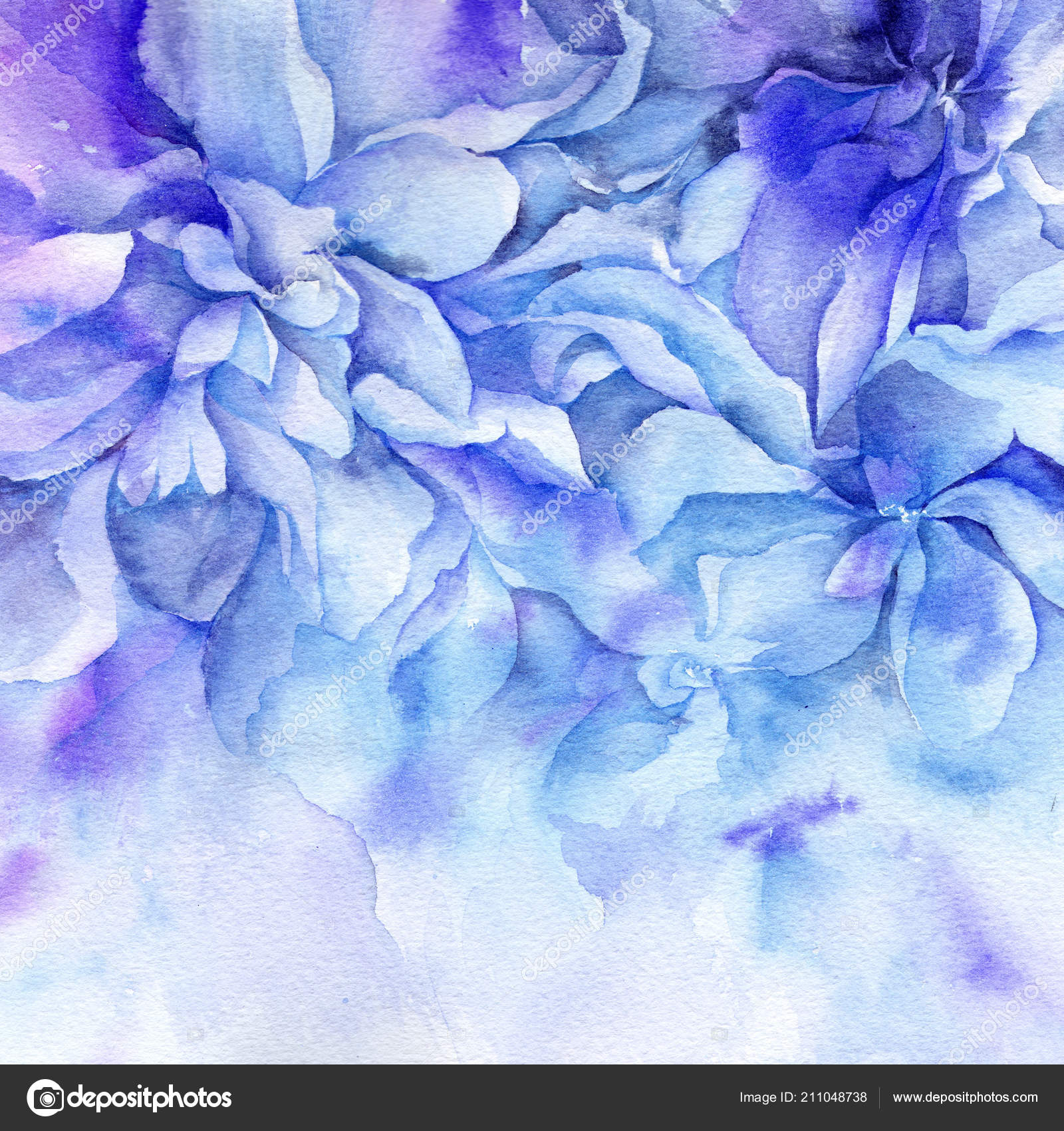 Watercolor Floral Background Wedding Invitation Template Floral