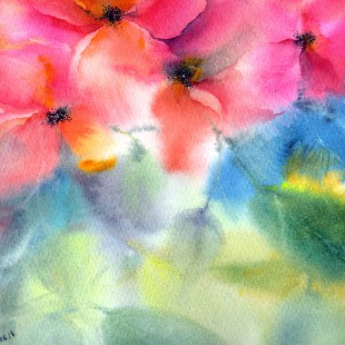 Çiçek boyama. Ev dekorasyonu için duvar sanatı. Soyut çiçek ile İçişleri resim.