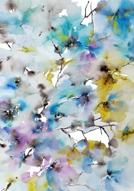 Çiçek boyama. Ev dekorasyonu için duvar sanatı. Soyut çiçek ile İçişleri resim.