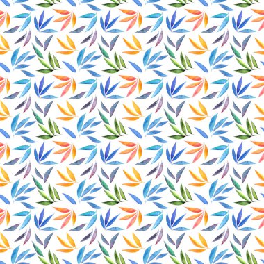 Sorunsuz çiçek arka plan. Yaprak çizim ile duvar kağıdı. Kumaş deseni yaprakları ile. Tekstil desen şablon. Botanik illüstrasyon.