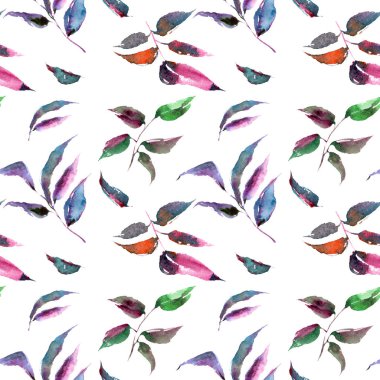Dikişsiz desen bırakır. Yaprak çizim. Arka plan yaprak. Renkli sonbahar duvar kağıdı. Yaprakları ile dekoratif arka plan