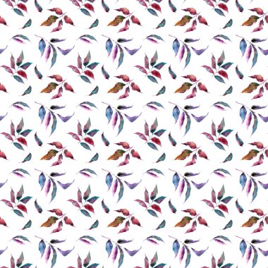 Dikişsiz desen bırakır. Yaprak çizim. Arka plan yaprak. Renkli sonbahar duvar kağıdı. Yaprakları ile dekoratif arka plan