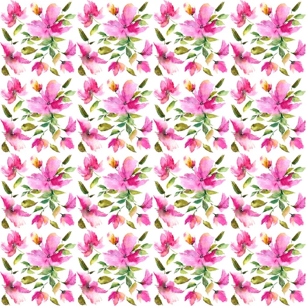 Seamless Floral Background Fabric Floral Pattern Textile Pattern Template Pink — Stock Photo, Image