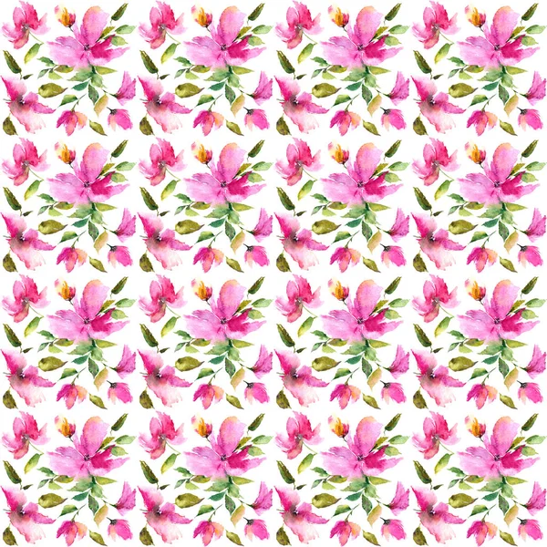 Seamless floral background. Fabric floral pattern. Textile pattern template. Pink flowers. Wall paper with flowers. Watercolor floral background. Wedding invitation design.