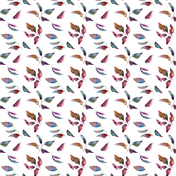 Dikişsiz desen bırakır. Yaprak çizim. Arka plan yaprak. Renkli sonbahar duvar kağıdı. Yaprakları ile dekoratif arka plan
