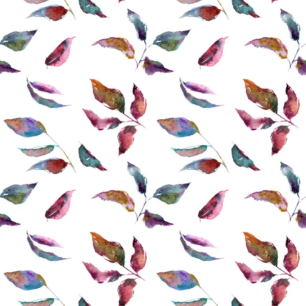 Dikişsiz desen bırakır. Yaprak çizim. Arka plan yaprak. Renkli sonbahar duvar kağıdı. Yaprakları ile dekoratif arka plan