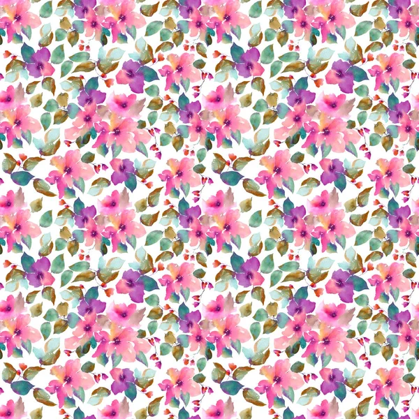 Watercolor Floral Background Seamless Floral Pattern Watercolor Flower Fabric Floral — Stock Photo, Image