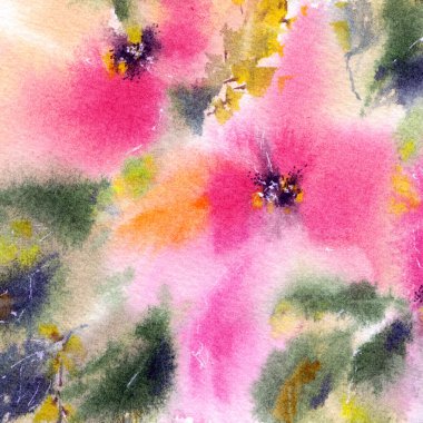 Beyaz arka plan üzerinde renkli soyut çiçek