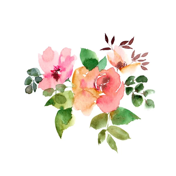 Färgglad Abstrakt Blommor Vit Bakgrund — Stockfoto