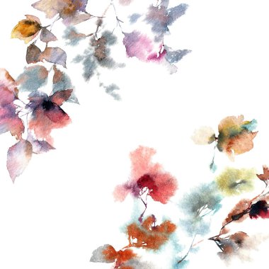 soyut çiçek duvar kağıdı el çekilmiş