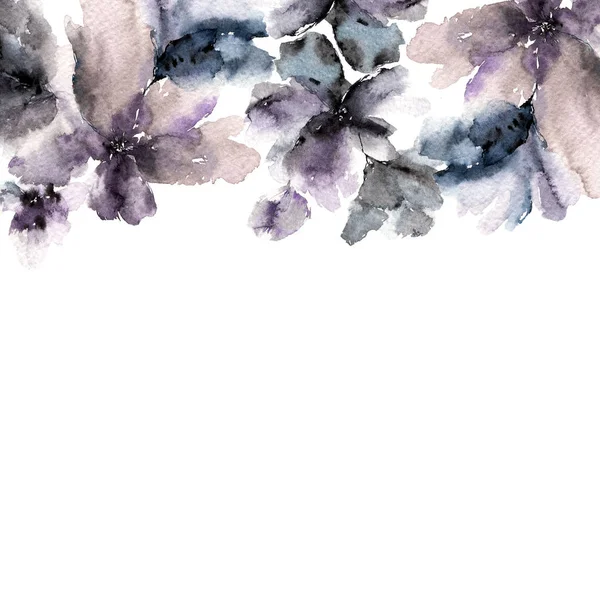 Floraler Hintergrund Schwarze Blüten Blumengestell — Stockfoto