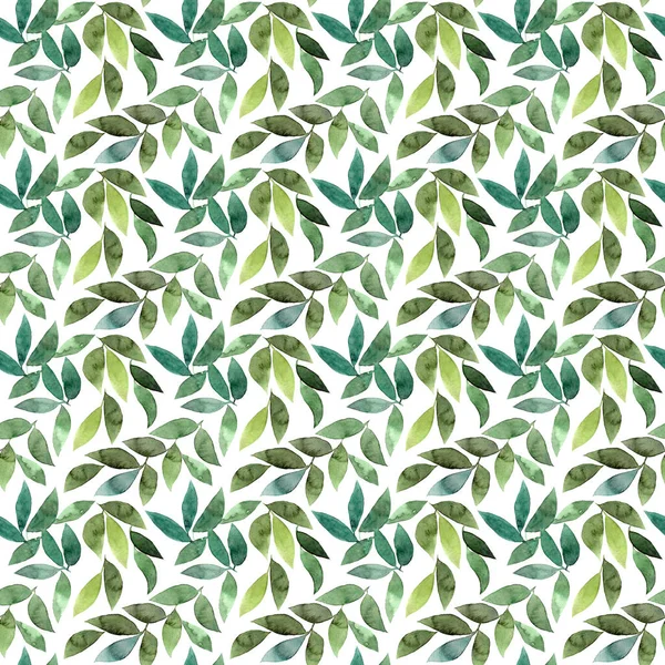 Fondo Pantalla Floral Abstracto Dibujado Mano Con Hojas Verdes — Foto de Stock