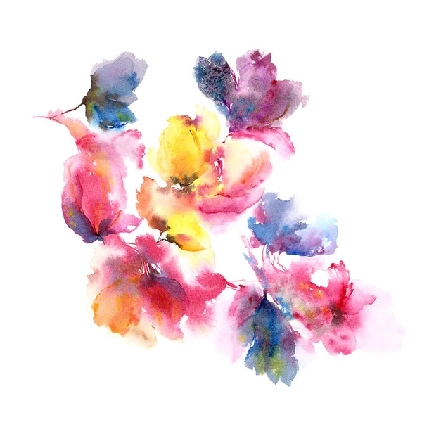 Papel Pintado Floral Abstracto Dibujado Mano — Foto de Stock