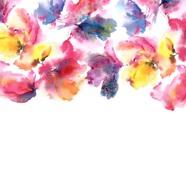 Ručně Tažené Abstraktní Květinové Tapety — Stock fotografie