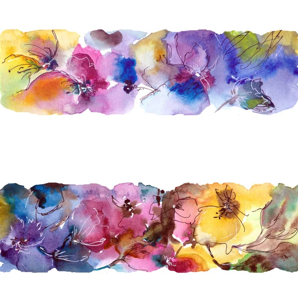 Квіткова Рамка Акварельні Рожеві Квіти Квіткова Листівка — стокове фото