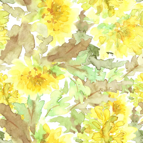 Floral Φόντο Κίτρινο Πικραλίδα Μοτίβο — Φωτογραφία Αρχείου