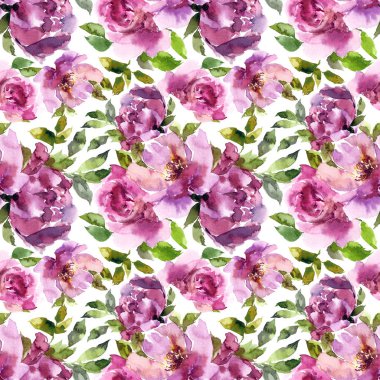 Sorunsuz çiçek arka plan. Suluboya peonies. Çiçek seamless modeli.