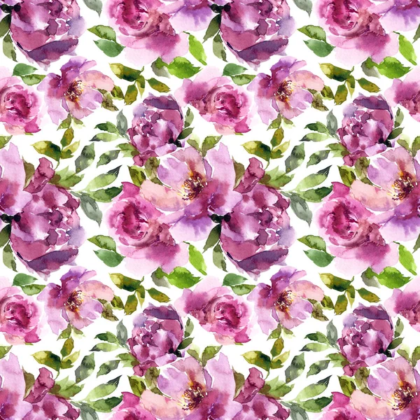 Seamless Floral Background Watercolor Peonies Floral Seamless Pattern — Stock Photo, Image
