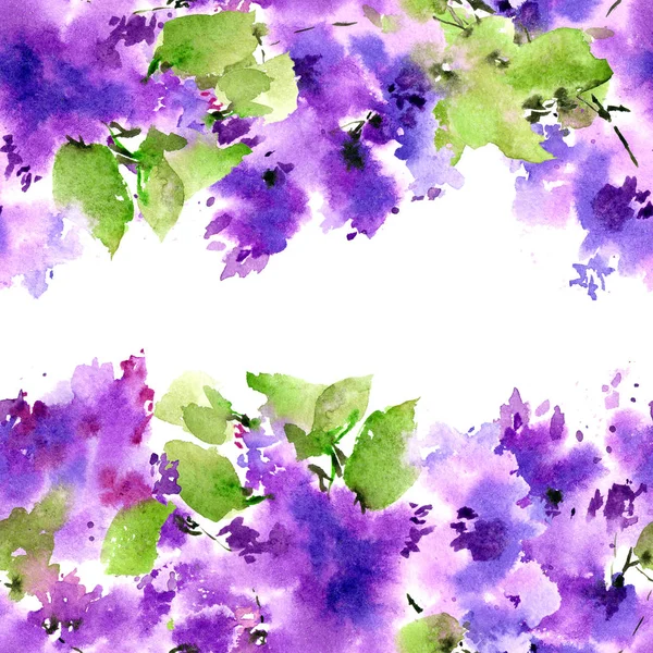 Blomsterramme Blomstermønster Lilac Blomsterbakgrunn – stockfoto