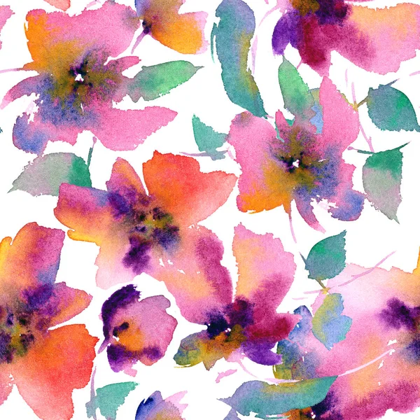 Fond Floral Abstrait Art Mural Floral Fleurs Violettes — Photo