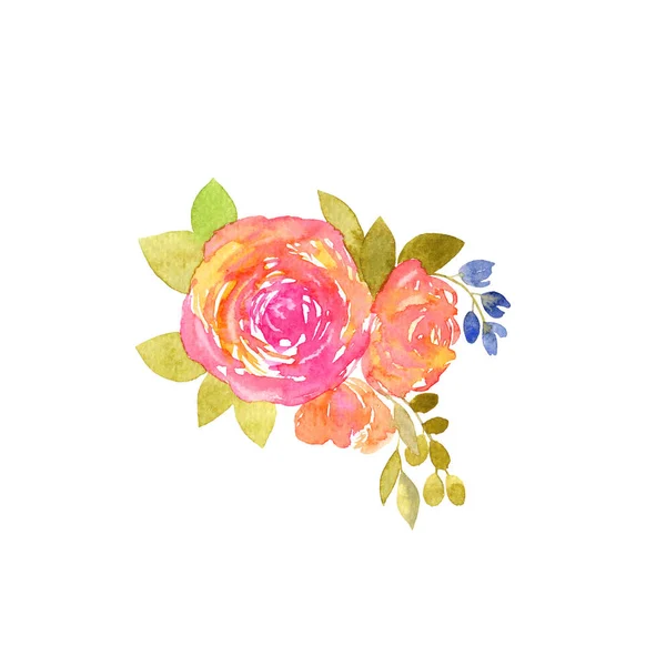 Des Roses Aquarelles Carte Vœux Floral Invitation Mariage Design Floral — Photo