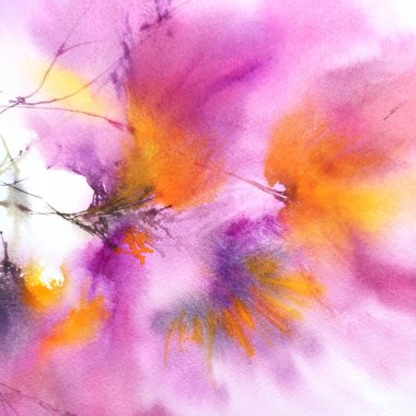 Çiçek arka plan. Suluboya narin çiçekler. Çiçek duvar sanatı. Çiçek tebrik kartı. Pembe çiçekli düğün davetiyesi.